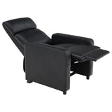 Black Upholstered Push-Back Recliner B062P145564