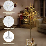 White 5FT LED Birch Tree - Lifelike Bark 72 Lights Flexible Branches 7.2ft Cord for Christmas 19442660