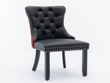 Furniture, Modern, High-end Tufted Solid Wood Contemporary PU and Velvet Upholstered Dining Chair 94894593