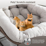 Outdoor Patio Rocking Chairs, Oversized Papasan Rocking Chair Indoor with Padded Cushion W349P271998