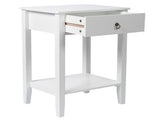 Two-layer Bedside Table Coffee Table with Drawer White 99618998