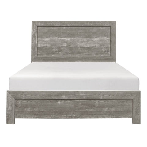 ZUN Rustic Design Gray Finish 1pc Queen Size Bed Panel Headboard Footboard Bedroom Furniture B01154137