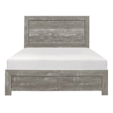 Rustic Design Gray Finish 1pc Queen Size Bed Panel Headboard Footboard Bedroom Furniture B01154137
