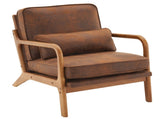 Oak Armrest Oak Upholstered Single Lounge Chair Indoor Lounge Chair Orange 94410146