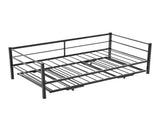 Black Twin Size Metal Sofa Bed - Convertible Daybed with Pull-Out Trundle , Multi-Functional for 59068560