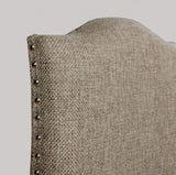 Transitional Style Espresso Frame 2pc Side Chairs Padded Seat Back Nailhead Trim Warm Gray Fabric B2741P309198