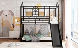 Twin Over Twin Metal Bunk Bed ,Metal Housebed With Slide,Three Colors Available. MF291674AAB