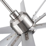 ZUN Smart 72" Integrated LED Ceiling Fan with Silver Blades in Brushed Nickel Finish W1367121902