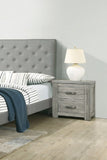 2 Drawers Bedroom Wooden Nightstand in Grey Finish B016P251372