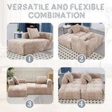 UNITED WE WIN Chenille Loveseat Sofa,Minimalist Modular Couches Sleeper for Living Room Bedroom W1568P255134