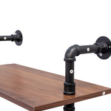 Industrial Pipe Shelf 3 Tier and 2 Tier Wall Mounted Shelves 36in Wood Display Shelves, and 3 W331P279737