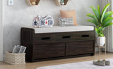 ZUN TREXM Rustic Storage Bench with 2 Drawers, Hidden Storage Space, and 3 False Drawers at the Top, WF323695AAP