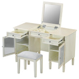 2-in-1 Vanity Desk with Flip-Top Mirror, Dressing Table Set with Drawer & Cabinet, Multi-Functional 45102878