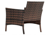 2pcs Arm Chairs 1pc Love Seat & Tempered Glass Coffee Table Rattan Sofa Set Brown Gradient 57903633