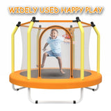 ZUN 55-inch Trampoline for Kids Indoor & Outdoor Small Toddler Trampoline with Basketball Hoop 11793411