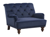 Luxurious Room Accent Chair 1pc Blue Velvet Upholstered Button Tufted Nailhead Trim Modern B011126019