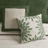 7 PC Pieced Faux Suede Comforter Set Green Cal King B03597221