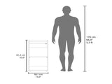 Bar Cabinet, 1 Glass Door, 3 Shelves, White B097P350285