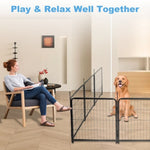 ZUN 16 Panels Dog Playpen for outdoor,yard,camping,24"Height dog fence with 2 doors. 95314411