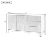 U_STYLE Minimalist Wave-Pattern Sideboard with Functional Storage,Suitable for Entryway, Hallway, N711P235893B