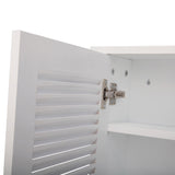 Wall Mounted Cabinet, Hanging Medicine Cabinet with 3 Tiers, Single Louvered Door, Floating Cupboard W2181P151565