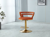 Modern Bar chair with golden color iron tube legs, soft cushions and comfortable W234P218161
