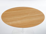 42.1"OAK COLOR TOP Tulip Table Mid-century Dining Table for 4-6 people With Round Mdf Table Top, W234P370301