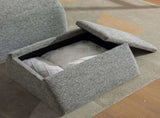 24.8 " Wide Modern Upholstered Armless Chair with Storage Ottoman, Chenille Accent Chair for Living W3098P451469