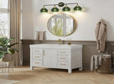 4-Light Bathroom Light Fixtures, Modern Vanity Lights with Glass W3775P466605
