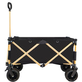 ZUN aluminum alloy folding wagon, Heavy Duty Utility Beach Wagon Cart for Sand with Big Wheels, W321P190035