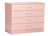 25.98"*12.99"*30.42" 4-Drawer Cabinet Faux Rose Gold Handles Pink 52552978