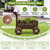 27" Decorative Wooden Wagon Cart with Handle Wheels 37746695