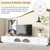 ON-TREND Luxurious TV Stand with Fluted Glass Doors, Elegant and Functional Media Console for TVs Up WF311903AAK