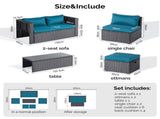2pcs armless sofa 2pcs footstool 1pcs double sofa 1pcs coffee table with storage black rattan 86733978