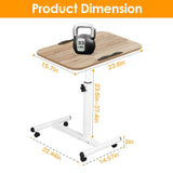 Mobile Standing Desk, Height Adjustable Rolling Laptop Table, 90 Tiltable Overbed Bedside Table, 85923978