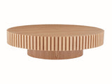 Natural Wood Coffee 39.37 MDF coffee table Modern Handcraft Drum Coffee Circle Coffee W876P188696