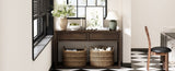 TREXM 55" Console Table, Rustic Wooden Entryway Table with Storage Drawers and Open Shelf, Elegant N715P235096D