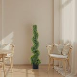 2pcs Green 115cm Spiral Boxwood PVC Artificial Tree 41939891