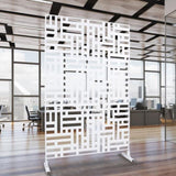 Outdoor & Indoor Privacy Metal Privacy 76" H48" W, Freestanding Decorative Privacy W465P193193