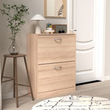 Wooden Shoe Cabinet for Entryway, White Shoe Storage Cabinet with 2 Flip Doors 20.94x9.45x43.11 inch W40943195