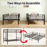 ZUN Bunk Bed Twin Over Twin Size with Ladder and high Guardrail, Able to Split, Metal Bunk Bed, Storage W1935P167850