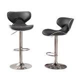 Masaccio Upholstery Airlift Adjustable Swivel Barstool with Chrome Base, Set of 2, Grey T2574P164835