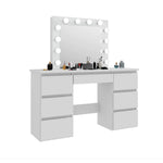 ZUN Large White Vanity Tables with Mirror and Light W2139P179891