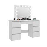 Large White Vanity Tables with Mirror and Light W2139P179891