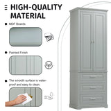 ZUN Tall Storage Cabinet with Three Drawers for Bathroom/Office, Grey WF299282AAE