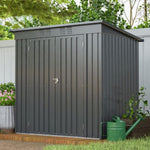 ZUN 6 x 4 ft Outdoor Storage Shed, All Weather Tool Shed for Garden, Backyard, Lawn, Black W2505P173291