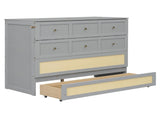 Full Size Murphy Bed with Large Drawers,Gray N708P336203E