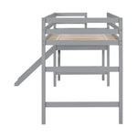 ZUN Twin Loft Bed with Platform,ladder,Grey W50482275