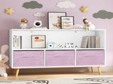 Kids bookcase with Collapsible Fabric Drawers, Children's Book Display, Toy Storage Cabinet 00040385