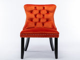 Modern, High-end Tufted Solid Wood Contemporary Velvet Upholstered Dining Chair with Wood Legs 70319788